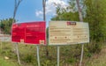 MAG notice at Plain of Jars Site 3. Xiangkhoang Plateau